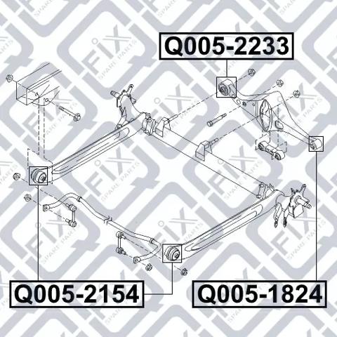 Сайлентблок підрамника задній Q-fix Q0052154