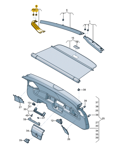 Пластик п'ятих дверей VAG 5NN86770482V ціна, від 6.33 USD
