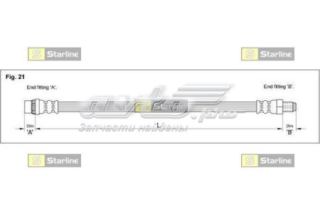 Шланг гальмівний передній Starline HADA1241 ціна, від 3.60 USD
