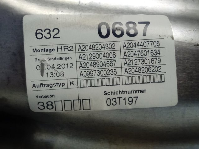 Купити A2048204302 Mercedes 