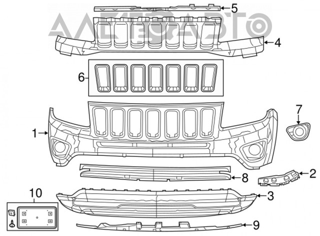 Абсорбер бампера переднього FPS FP3806945 ціна, від 26.25 USD