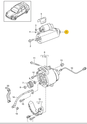 Стартер 95860411101 Porsche