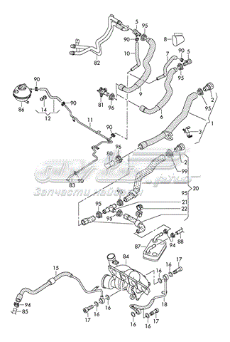 Шланг/патрубок рідинного охолодження турбіни, подача Audi Q3 (8UB) (Ауді Ку 5)
