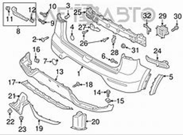Бампер задній, нижня частина FPS FP3252955 ціна, від 70.71 USD
