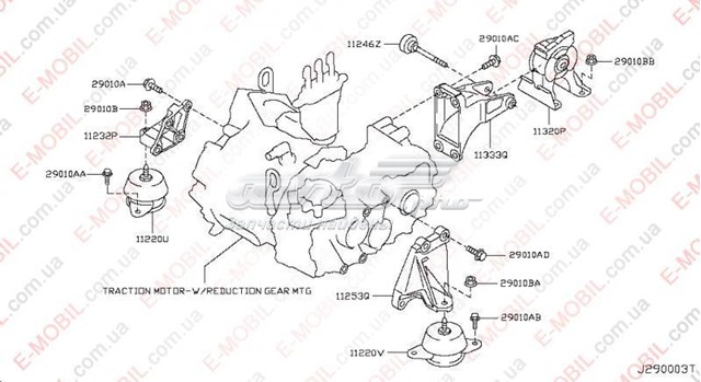 Кронштейн подушки (опори) двигуна, лівої 112533NA0A Nissan