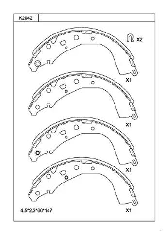Колодки гальмові задні, барабанні Toyota 0449560080 ціна, від 122.75 USD