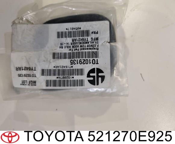 Заглушка бампера буксирувального гака, передня права 521270E925 Toyota