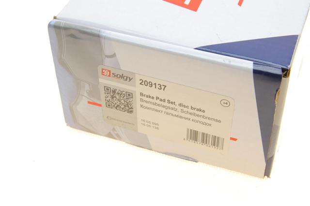 Гальмівні колодки Solgy 209137 ціна, від 17.40 USD