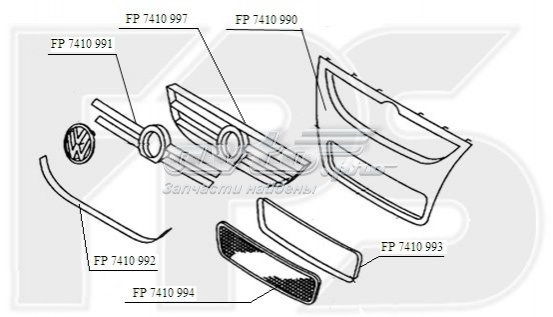 Рамка решітки переднього бампера FP7410993 FPS