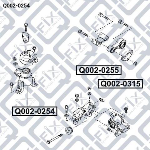 Купити Q0020254 Q-fix Подушка (опора) двигуна, права