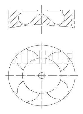 Купити 081PI00103001 Mahle Original Поршень в комплекті на 1 циліндр, 1-й ремонт (+0,25)