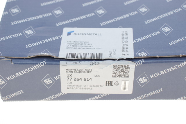 Купити 77264614 Kolbenschmidt Вкладиші колінвала, корінні, комплект, 1-й ремонт (+0,25)