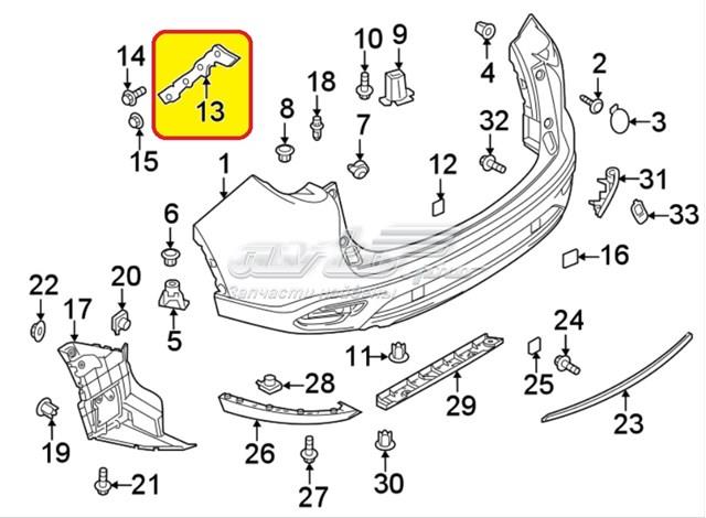 TK48502H1B Mazda Напрямна заднього бампера, права