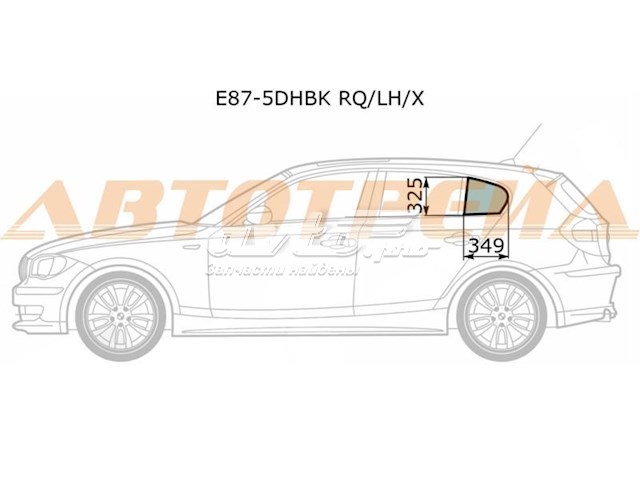Скло-кватирка двері, задній, лівою на BMW 1 (E81, E87)