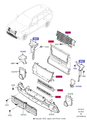 Повітропровід (дефлектор) радіатора, правий LR092686 Land Rover