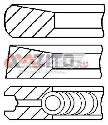 Кільця поршневі на 1 циліндр, 2-й ремонт (+0,50) GOETZE 0828710700