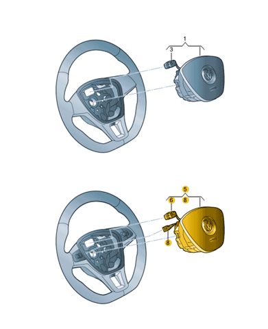 Подушка безпеки, водійська, AIRBAG 5NN880201LHVF VAG