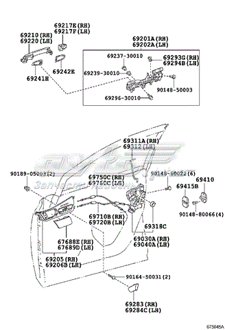  Замок передньої двері, лівої Toyota Rav4 