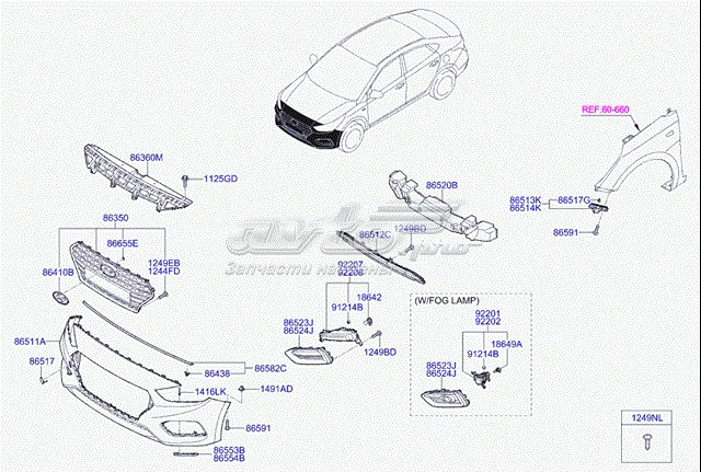 Решітка Hyundai/Kia 86350H5000