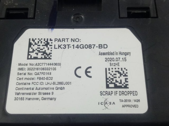  Ford LK3T14G087BD