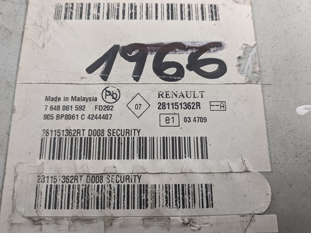 Магнітола (радіо AM/FM) Renault (RVI) 281151362R ціна, від 38.30 USD