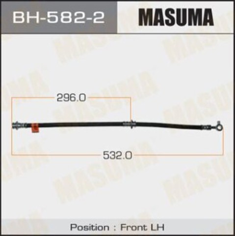 Шланг гальмівний передній, лівий BH5822 Masuma