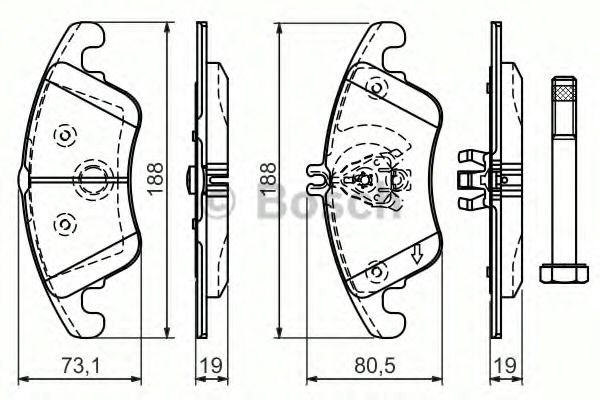 Гальмівні колодки Bosch 986494263 ціна, від 51.01 USD