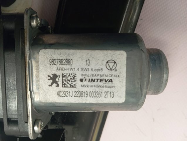 Купити 9827882880 Peugeot/Citroen Двигун стеклопод'емника двері задньої, правої