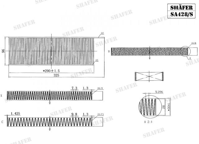 SA428S Shafer Внутрішньосалонний фільтр