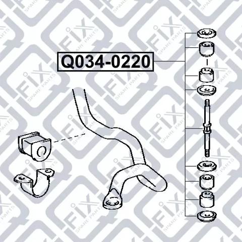 Втулка стійки заднього стабілізатора Q0340220 Q-fix