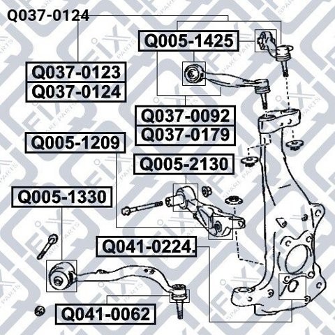 Купити Q0370124 Q-fix Важіль передньої підвіски верхній, лівий