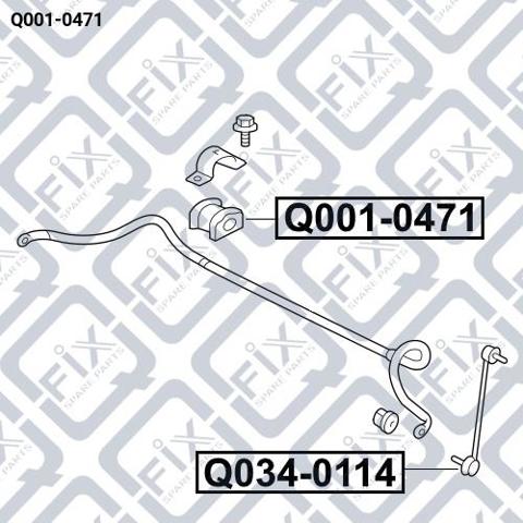 Купити Q0010471 Q-fix Втулка стабілізатора переднього внутрішня