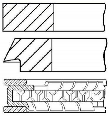 Кільця поршневі на 1 циліндр, STD. GOETZE 0843990000