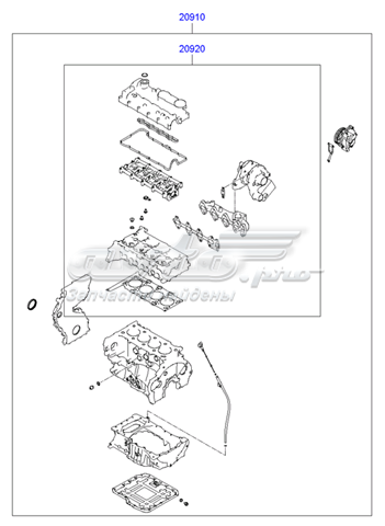 Комплект прокладок двигуна, повний 209102FU01 Hyundai/Kia