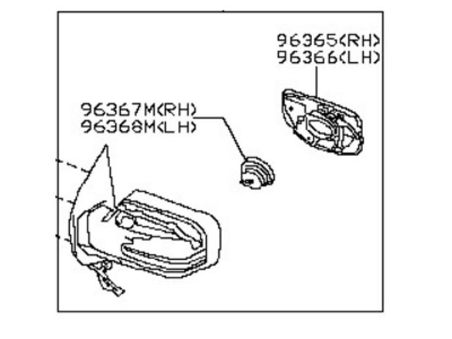 Ліве бічне дзеркало Nissan/Infiniti 963026CA0A ціна, від 165.25 USD