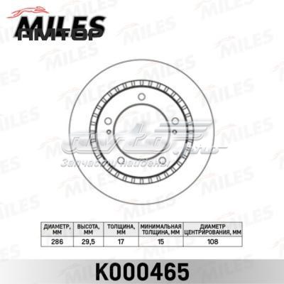 Диск гальмівний передній K000465 Miles