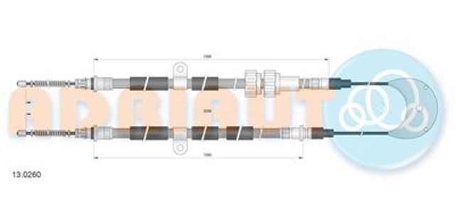 Трос ручного гальма задній, правий/лівий 130260 Adriauto