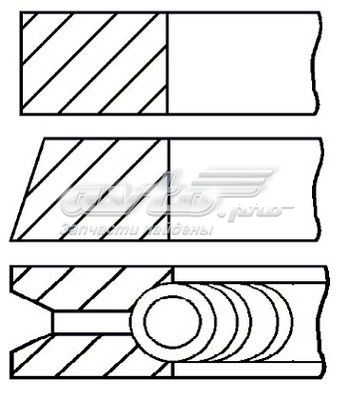 Кільця поршневі на 1 циліндр, STD. GOETZE 0896180000