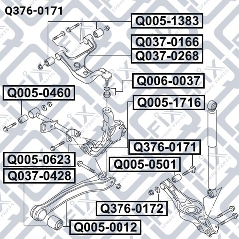 Болт кріплення заднього нижнього важеля, внутрішній Q3760171 Q-fix