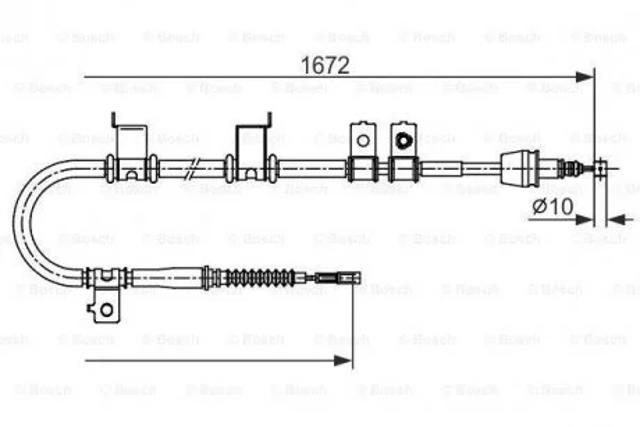 Купити 1987482713 Bosch Трос ручного гальма задній, лівий