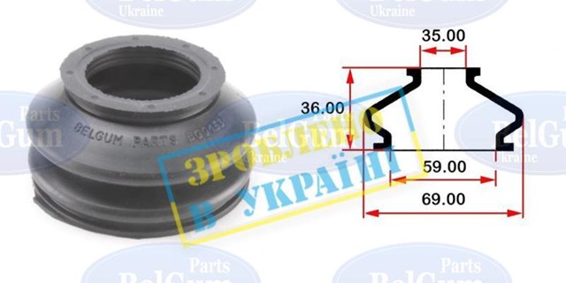Пильник рульового накінечника Belgum BG0153 ціна, від 2.54 USD