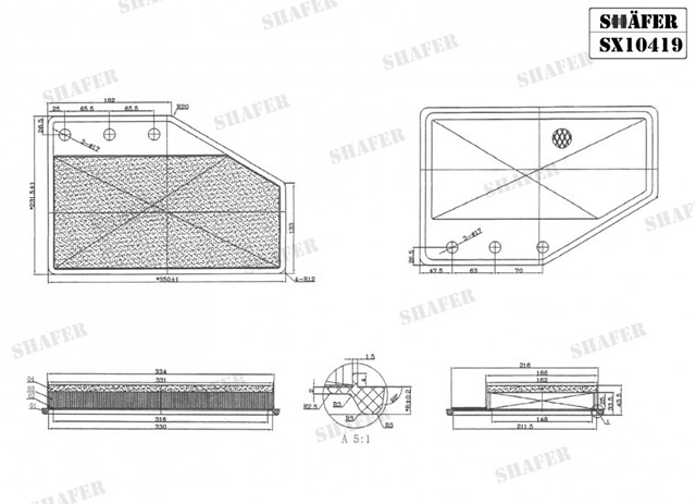 Повітряний фільтр SX10419 Shafer