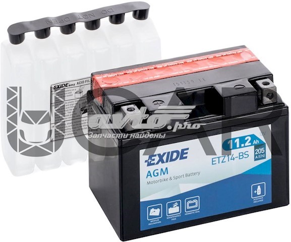 Купити Купити Акумулятор Exide Ємність 11,2А/г Напруга 12В ETZ14BS
