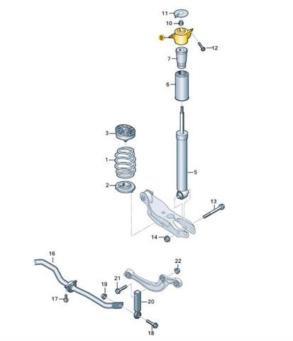  Опора амортизатора заднього Audi Q5 