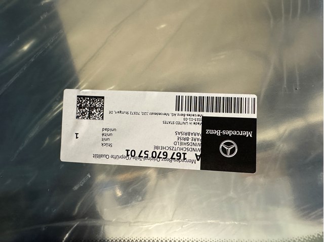 Лобове скло A1676705701 Mercedes