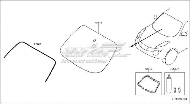  Молдинг лобового скла Nissan JUKE 