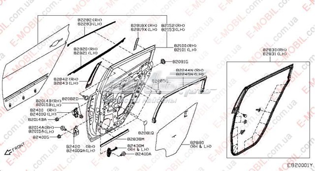 Двері задні, праві H21003NLMA Nissan