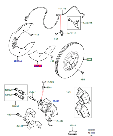 Диск переднього гальма Land Rover LR125902 ціна, від 81.84 USD