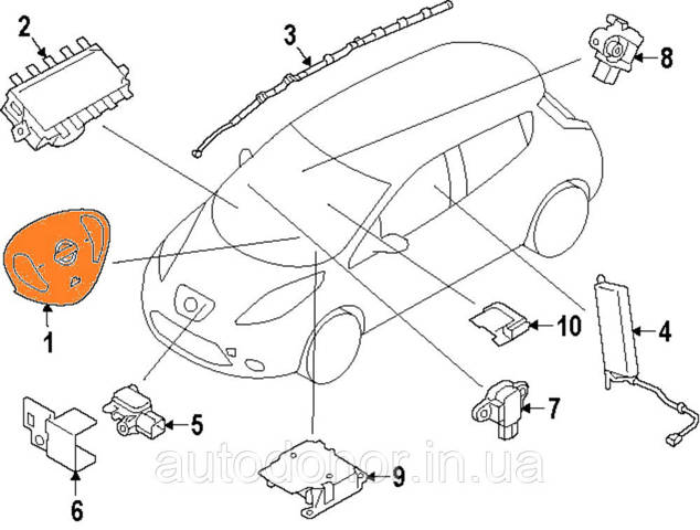 985103NF9B Nissan/Infiniti Подушка безпеки, водійська, AIRBAG