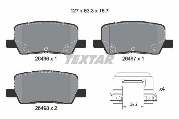 Колодки гальмові задні, дискові 2649601 Textar